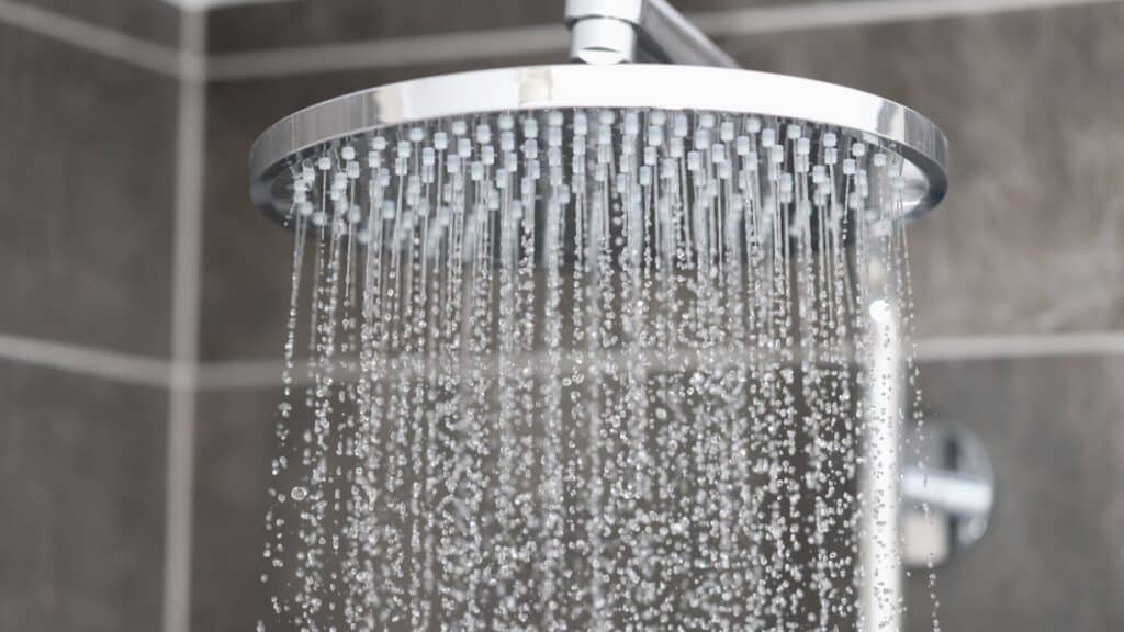 running water from a shower head