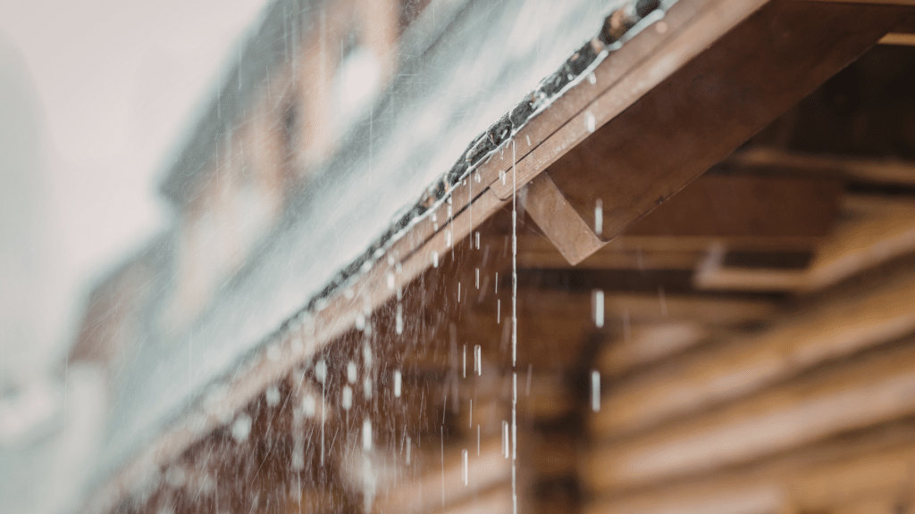 heavy rainfall against a house