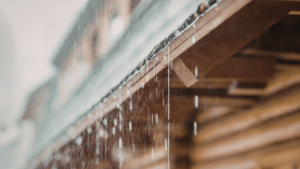 heavy rainfall against a house